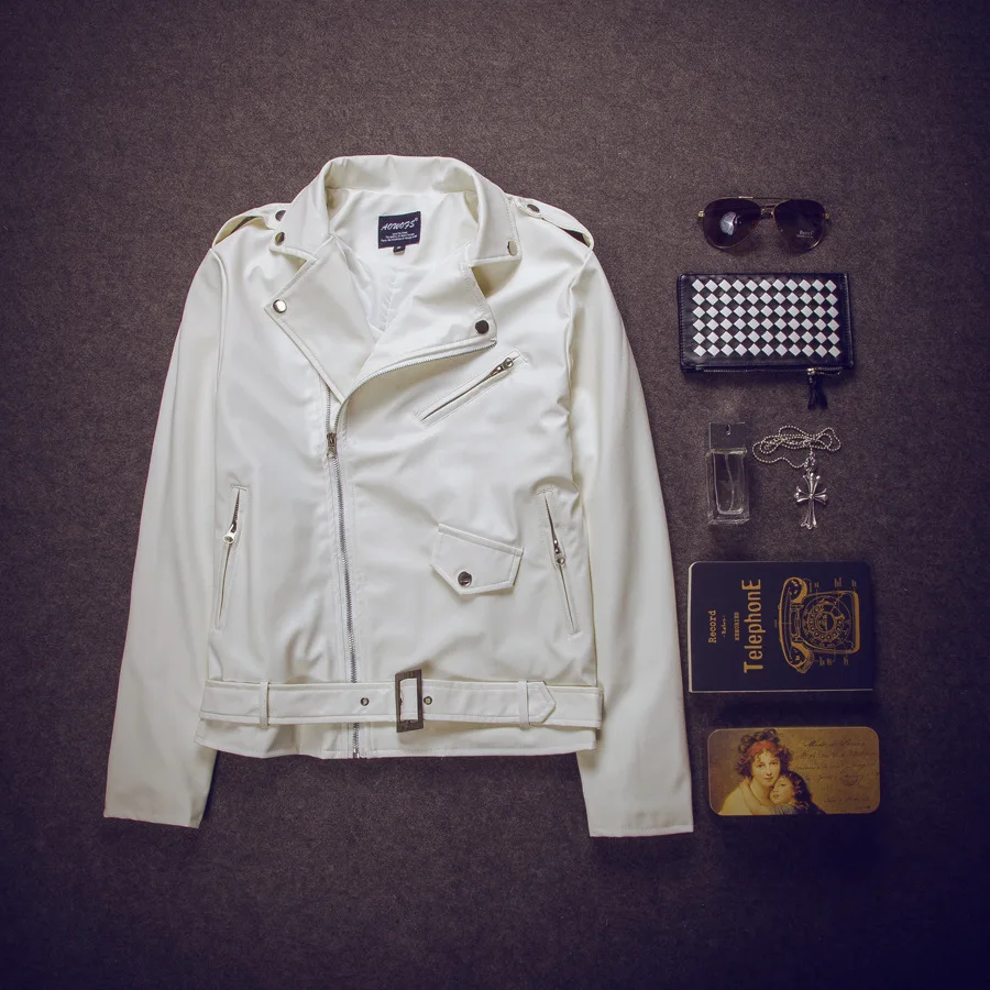 Весенняя одежда, новые продукты, японский стиль, мужское локомотивное кожаное пальто, высокое качество, белая кожа ПУ, вымытая мужская куртка Y01