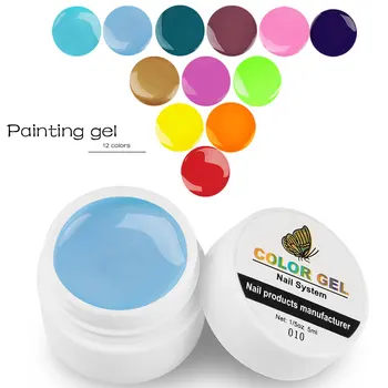 

12pcs/set Nail Art Tips DIY Design Manicure UV LED Soak Off DIY Paint Color Ink UV Gel Varnish Nail Gel Polish Lacquer Gel