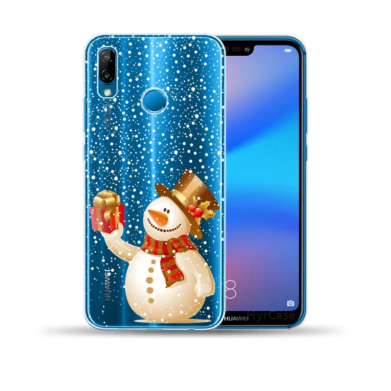 phone case for huawei Cartoon Cute Elk Merry Christmas Santa Claus Deer Soft TPU Silicone Phone Case Cover For Huawei P30 P10 P20 P40 Lite E Pro Huawei dustproof case