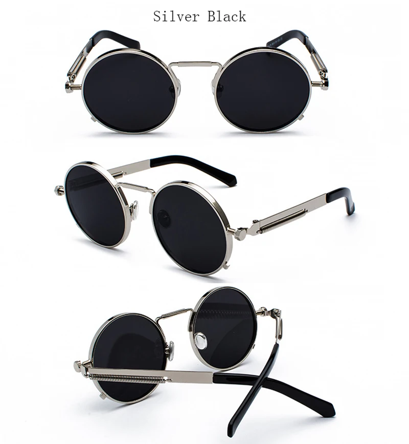 ZJHZQZ, женские поляризованные солнцезащитные очки, мужские, стимпанк, круглые солнцезащитные очки, маленькие круглые линзы, очки в стиле панк, ретро, винтажные, авиаторы, солнцезащитные очки
