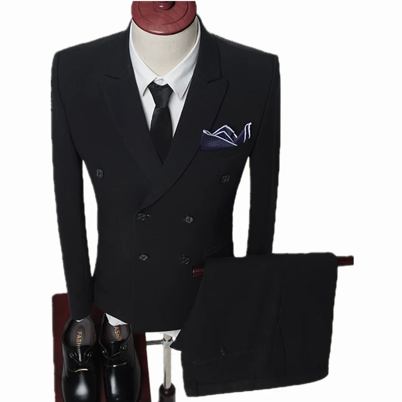men double breasted suit groomsmen suit wedding wedding suit for men 2019 mens suits with pants British wind slim blazer men double breasted suit groomsmen suit wedding wedding suit for men 2019 mens suits with pants British wind slim blazer