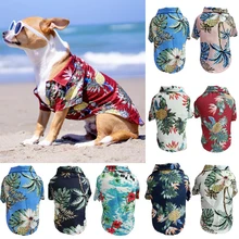 Summer Dog Clothes Cool Beach Hawaiian Style Dog Cat Shirt Short Sleeve Coconut Tree Printing 2021 New Fashion Gift For Pet