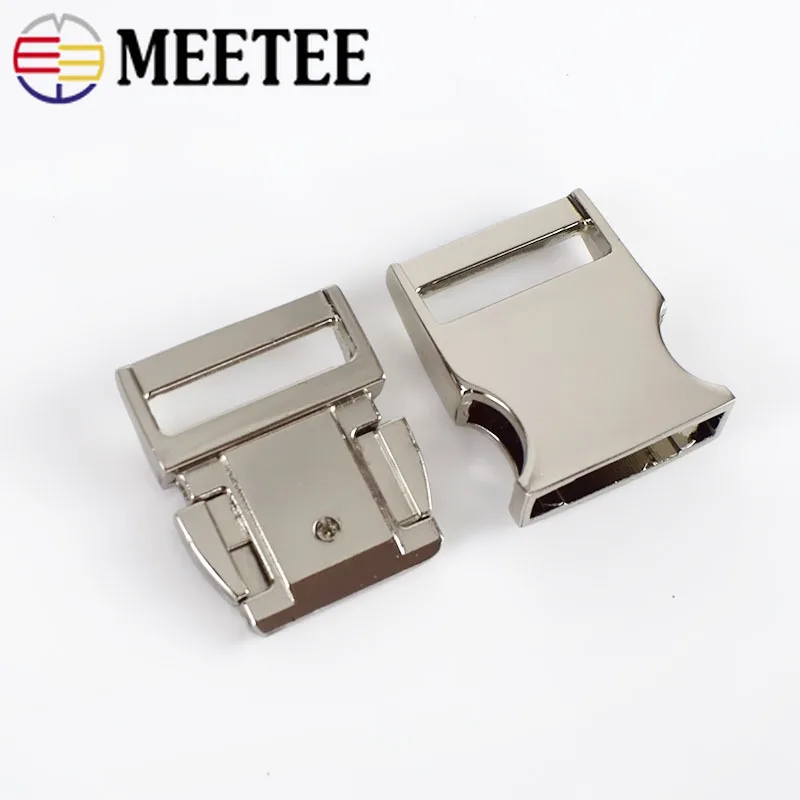 Meetee 2 шт. металлическая изогнутая Боковая Пряжка для 25 мм лямки Рюкзак Сумка