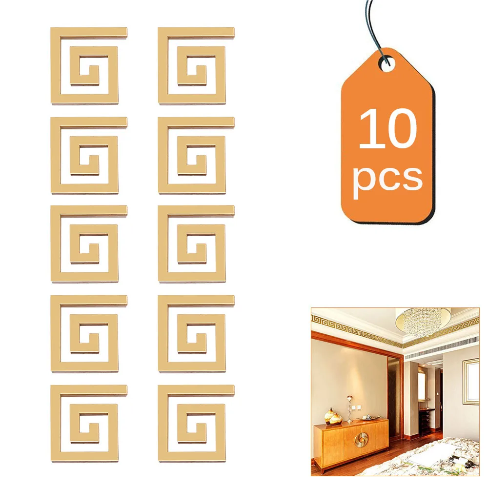 Wall Stickers Home Decor Bed Room Mirror Gold Wall Stickers Living