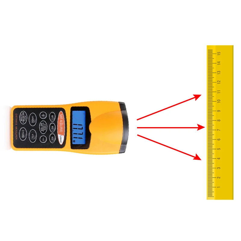 

Laser Distance Meter Measurer Leveling Device Ultrasonic Range Finder Handheld Telemeter Tool measure for Home Decoration
