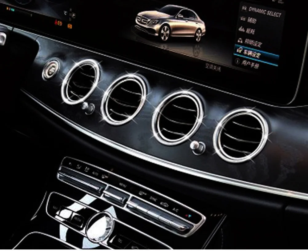 Для Mercedes Benz E Class W213 E200/260/300/320- Автомобильный Центральный кондиционер воздуха на выходе Vent кольцо с бриллиантом накладка