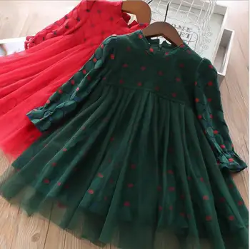 

girl princess dress 2019 fall kids dot dresses sweet children dress wholesale Children clothes