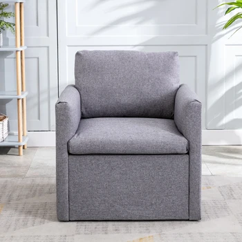 

Living Room Single Sofa Love Seat Luxury Apartment Bedroom Hotel Armchair Accent Lounge Couch Leisure Fabric Coffee Chair Grey