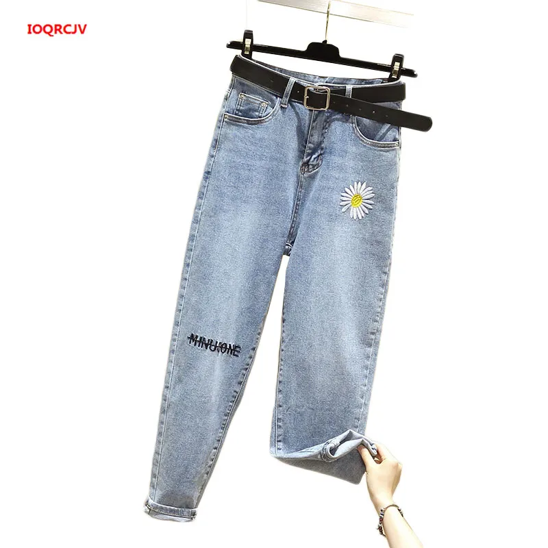 

Woman Jeans Loose Casual High Waist Wide Leg Ankle Length Denim Pants Spring Autumn Plus Size Female Harem Trousers 5XL W1920