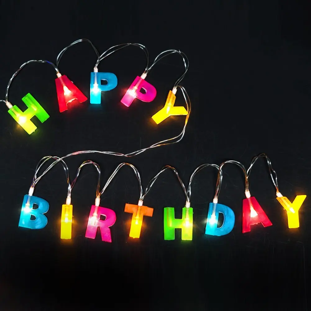 'Happy Birthday' 'Merry Christmas' LED Letter Battery Operated String Lights 