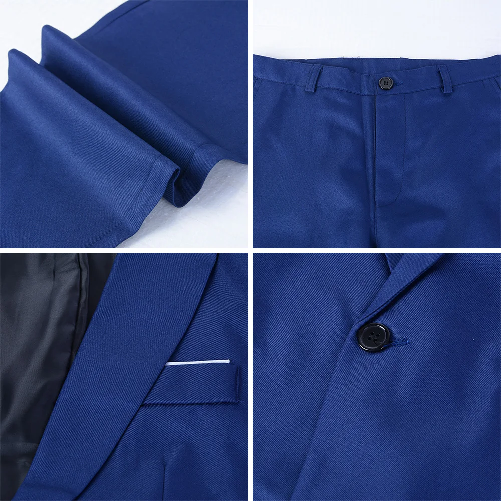 CYSINCOS Men Suit Wedding Suits for Men Shawl Collar 3 Pieces Slim Fit Burgundy Suit Mens Royal Blue Tuxedo Jacket Costume Homme