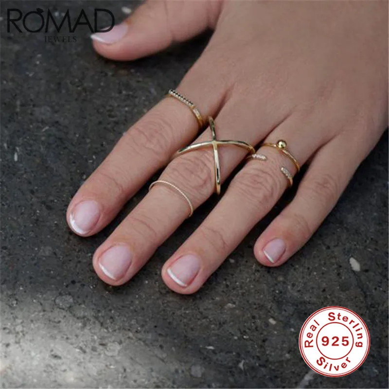 ROMAD богемные винтажные золотые кольца с крестом для женщин обручальное кольцо
