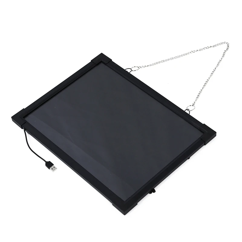 

Flashing Illuminated Erasable Neon LED Message Writing Board Menu Sign (RGB 28 Flashing-Mode Remote Control, Metal Chain for Han