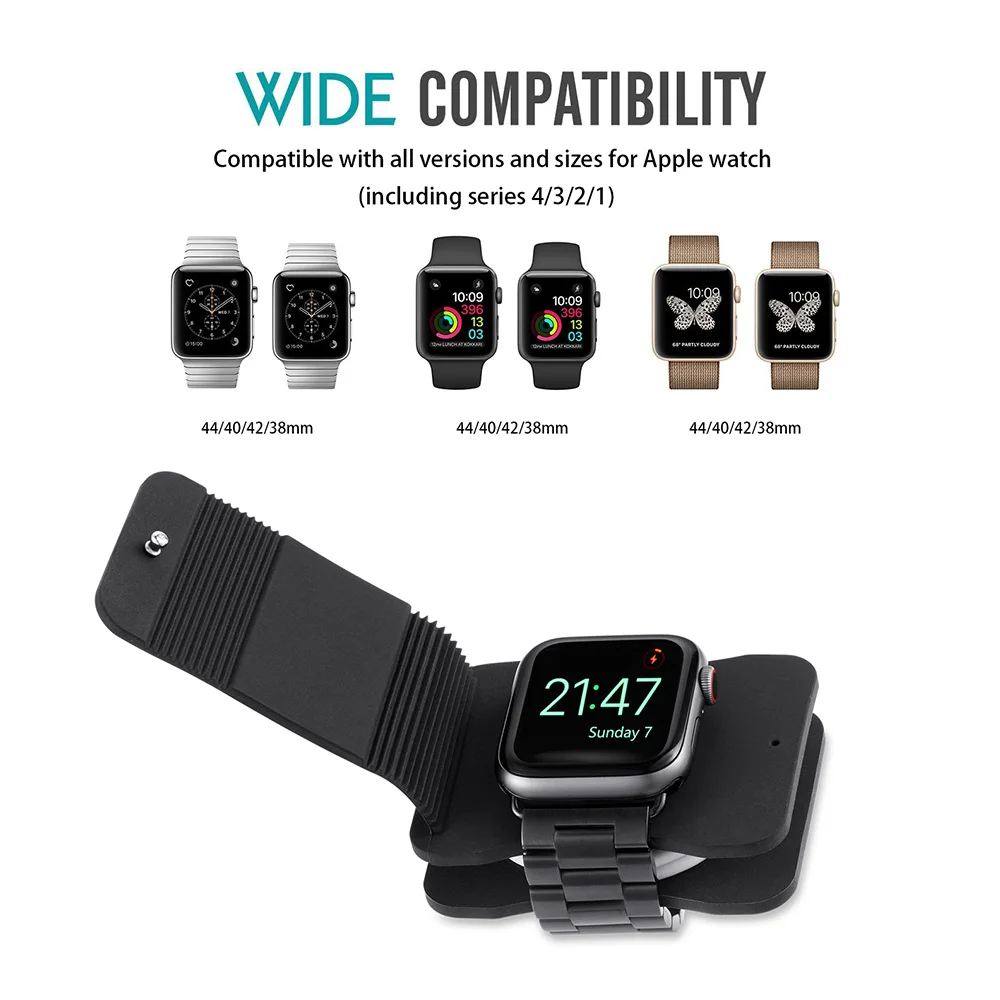 Для Apple Watch зарядный кошелек Чехол мягкий часы в силиконовом корпусе Зарядное
