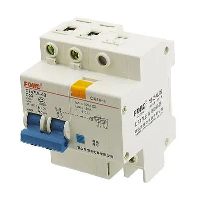 

AC 230V 63A 2 Poles Overload Protection Earth Leakage Circuit Breaker 2P+N