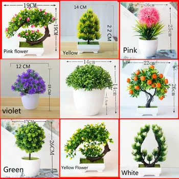 Multi Style Artificial Plants Bonsai Small Tree Pot Plants Fake Flowers Potted Ornaments for Home Decoration Hotel Garden Decor