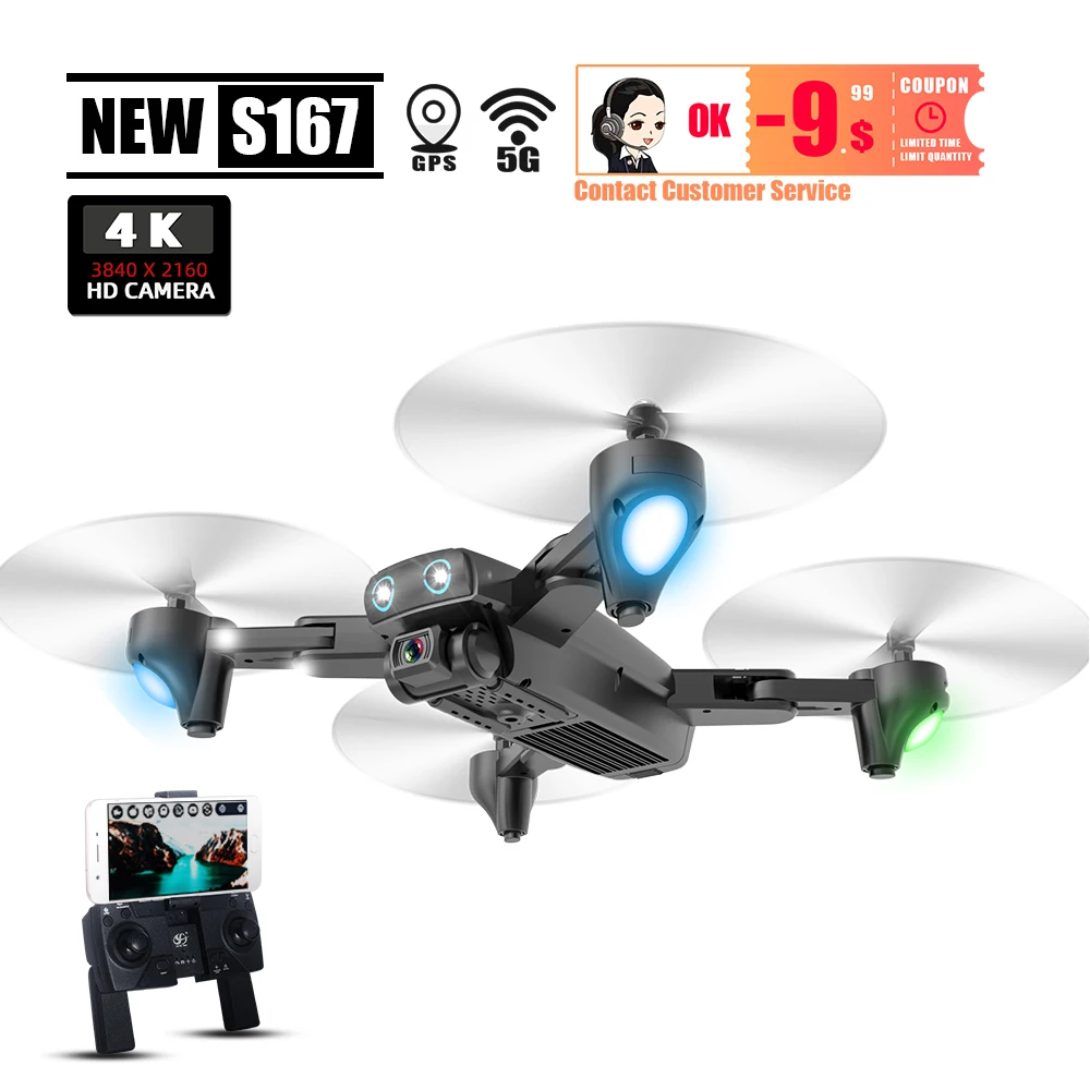 S167 GPS 4K with camera selfie dron drone profissional toys drones rc helicopter toy quadcopter jug