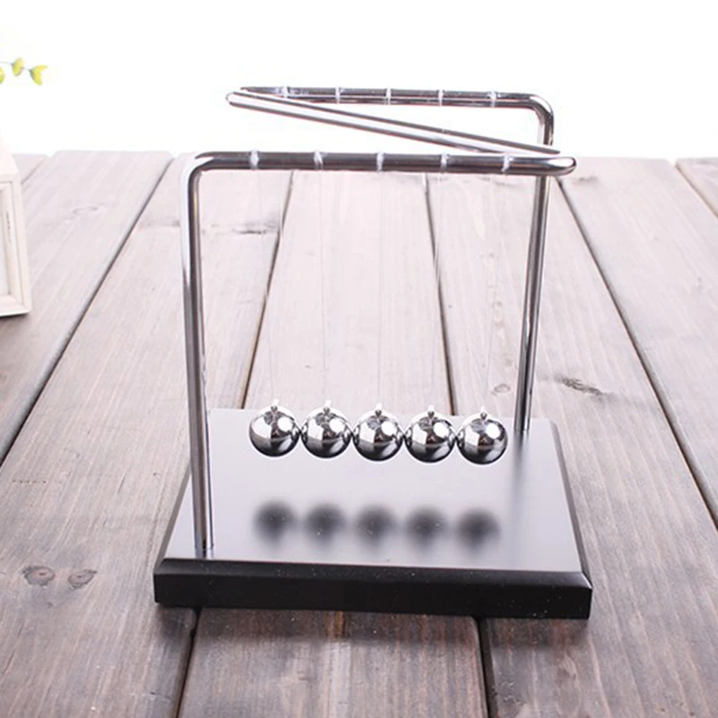 Newton Cradle Physics Pendulum Science Z-Type Wood Newton's Art In Motion Balance Ball Wave Desk Ornament Educational Toy | Дом и сад