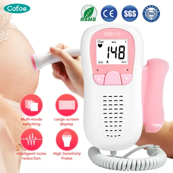 

Cofoe Fetal Doppler Ultrasound Baby Heartbeat Detector No Radiation Stethoscope Home Pregnant Doppler Baby Heart Rate Monitor