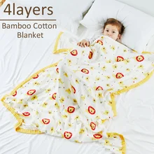 4 слоя детские одеяла пеленки для новорожденного бамбуковый хлопок марлевый подгузник очень мягкий детский банный полотенце детские товары для фотосессии