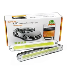 Feu de jour LED anti brouillard DRL pour voiture, 2 pièces/ensemble, étanche, avec fonction marche/arrêt, conduite, 100%