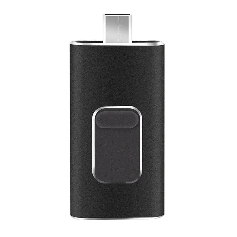 Новая USB вспышка 16 ГБ 32 ГБ 64 ГБ 128 ГБ флеш-накопитель USB 3,0 OTG накопитель iflash Memory Stick для телефонов iphone iOS type C Android - Цвет: Черный