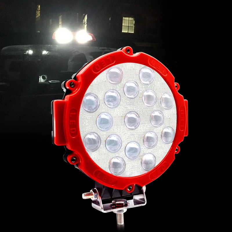 Safego 2 шт. 7 дюймов 51 Вт круглая точечная Светодиодная рабочая лампа луч красного цвета для 4x4 внедорожный грузовик трактор ATV SUV вождения противотуманный светильник s