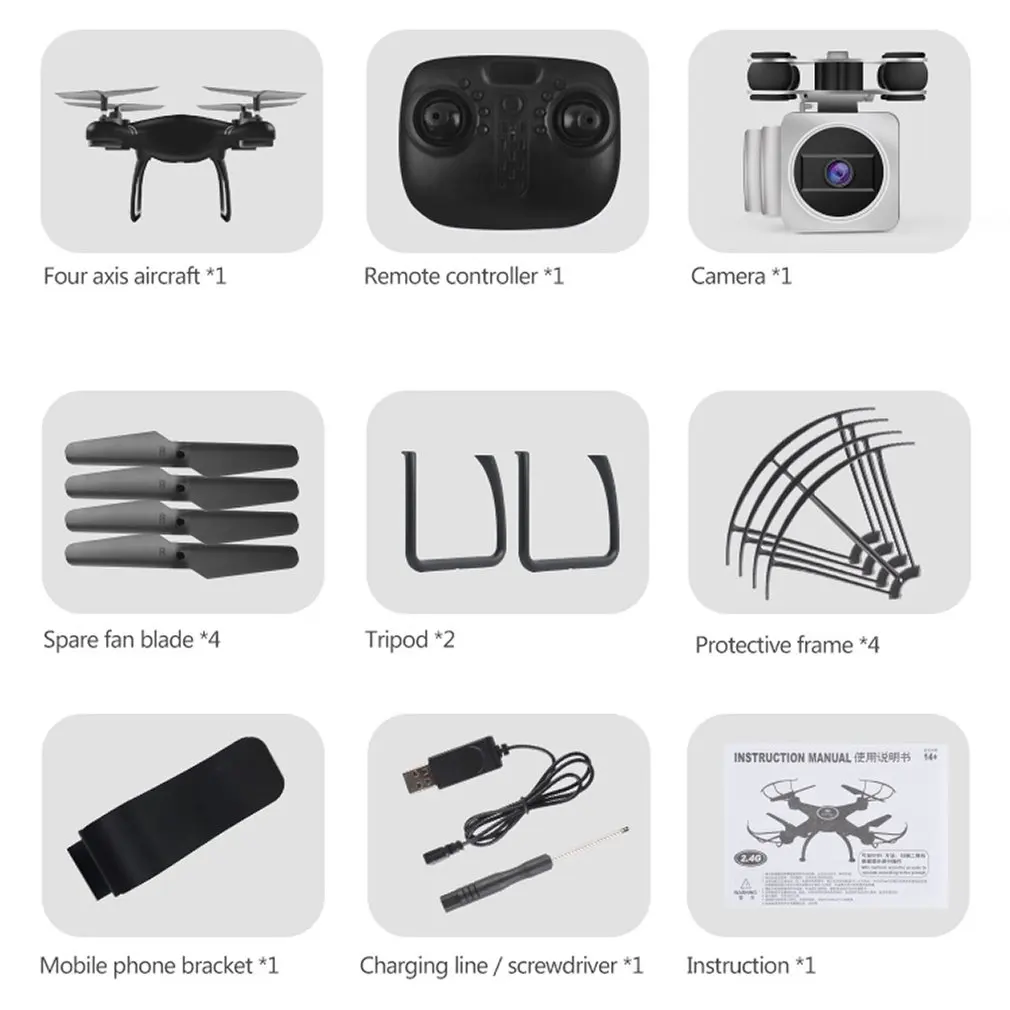 HJ14Q FPV Camera Drone RC Quadcopter Live Video Altitude with 1 battery 2.4GHz 4 Channels 6 Axis Gyro RC Drone