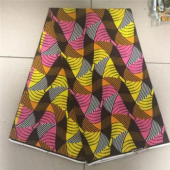 

High Quality Real Nigeria Wax Fabric 6 yards Ankara African 100% Cotton Veritable Ankara Wax Prints Fabric Tissue Wax