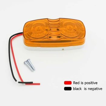 

2 wires Side marker lights 12V DC Nice Car Tool Truck Lighting Lamps 4 pcs Amber