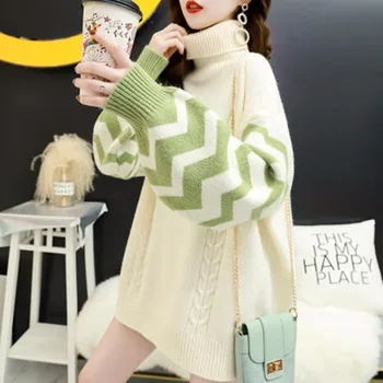 

Lazy Wind Turtleneck Women's Pullover Autumn And Winter 2020 New Fashion Loose Outer Knitted Jacket Coat