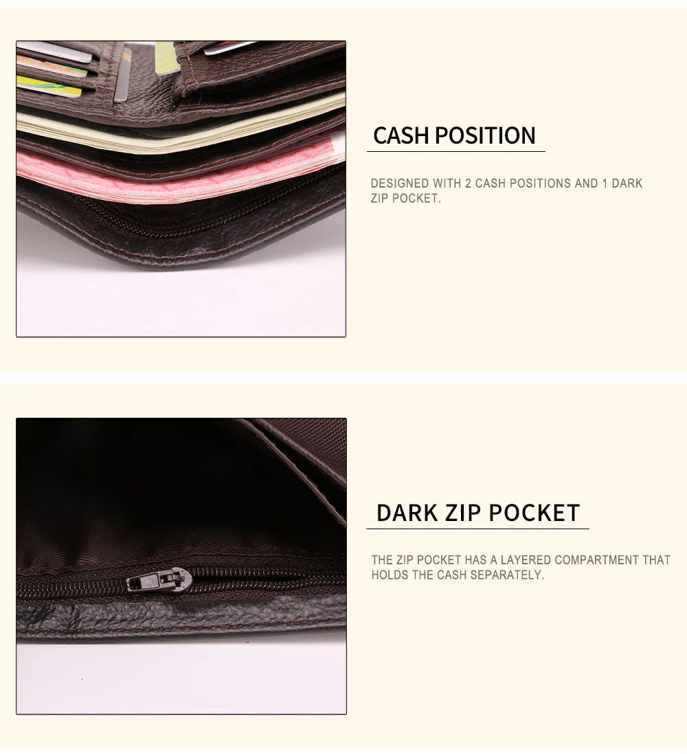 JOYIR роскошный кожаный мужской кошелек на молнии портмоне из натуральной кожи мужские кошельки винтажный держатель для кредитных карт RFID кошелек для мужчин