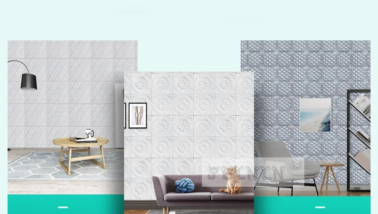 Wallpaper 3d foam wall kitchen moisture-proof mildew wall stickers thickened anti-collision TV background soft package wallpaper