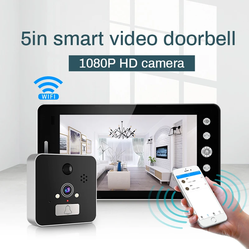 Saful Wifi Door Bell Viewer Peephole Camera Monitor for Smart Home Doorbell Support Monitor Detector and Night Vision Function