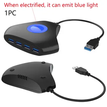 

High Speed Portable Converter USB Hub LED Indicators Splitter Accessories Expander USB3.0 Data Transmission ABS 4 Port PC Laptop