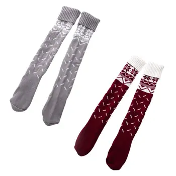 

Fashion Wild Lady Christmas Over Knee Wool Socks Cute Simple Women Girls Sock