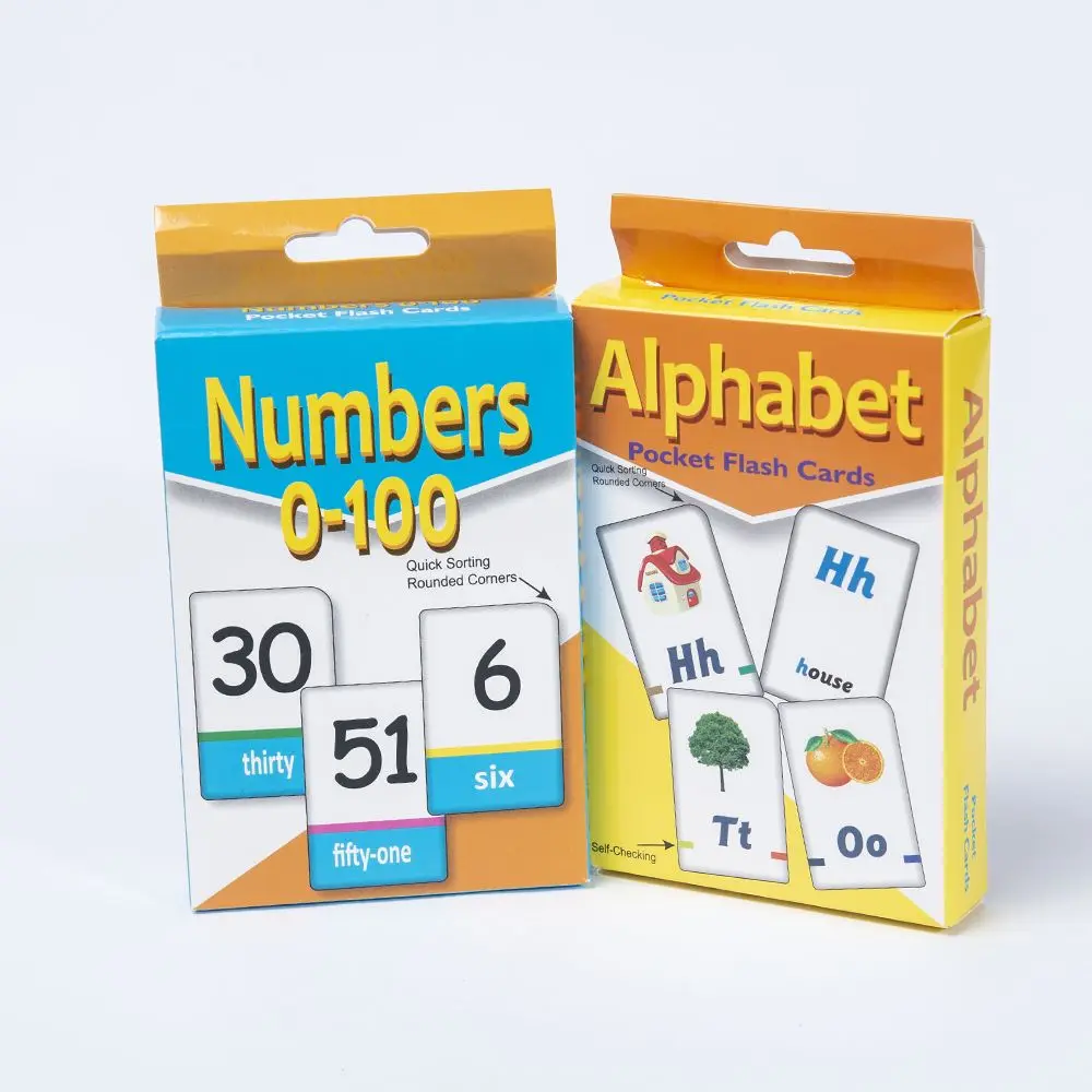 

Montessori A-Z Alphabet 0-100 Numbers Math Book English Flash card book Educational Toys Picture Match Game Baby Gift