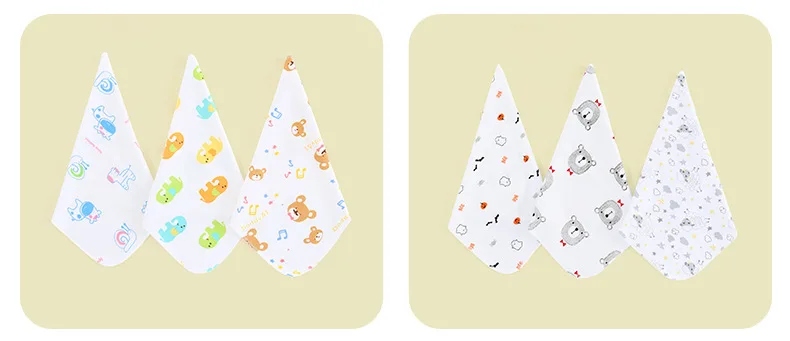19 New Style Pure Cotton Baby Bib Newborns Bib Baby Suction Saliva Pure Cotton Hand Towel Small Handkerchief