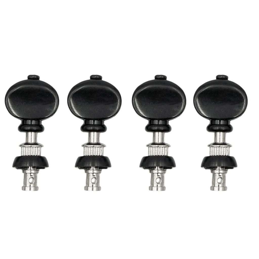 Pack of 4 Straight String Tuning Pegs Pin Black+Silver for Ukulele 4 String Guitar Replacement Parts