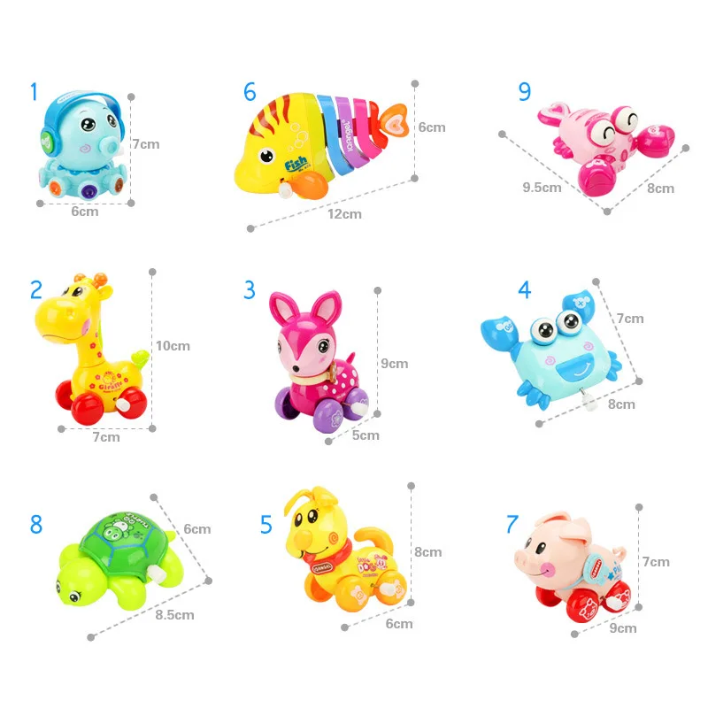Baby Toys Cartoon Animal Wind Up Toys Clockwork Classic Toy Newborn Kid Funny Toy Gifts Children Educational NSV775