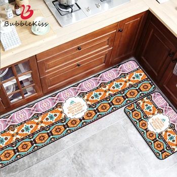 

Bubble Kiss Home Kitchen Mat Nordic Retro Print Pattern Carpet Oil-Proof Kitchen Rug Customize Non-Slip Door Mat Absorbent Mat