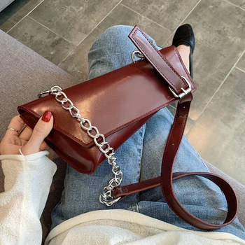 

Personality Irregular Crossbody bag 2020 Fashion New Quality PU Leather Women's Designer Handbag Chain Shoulder Messenger Bag