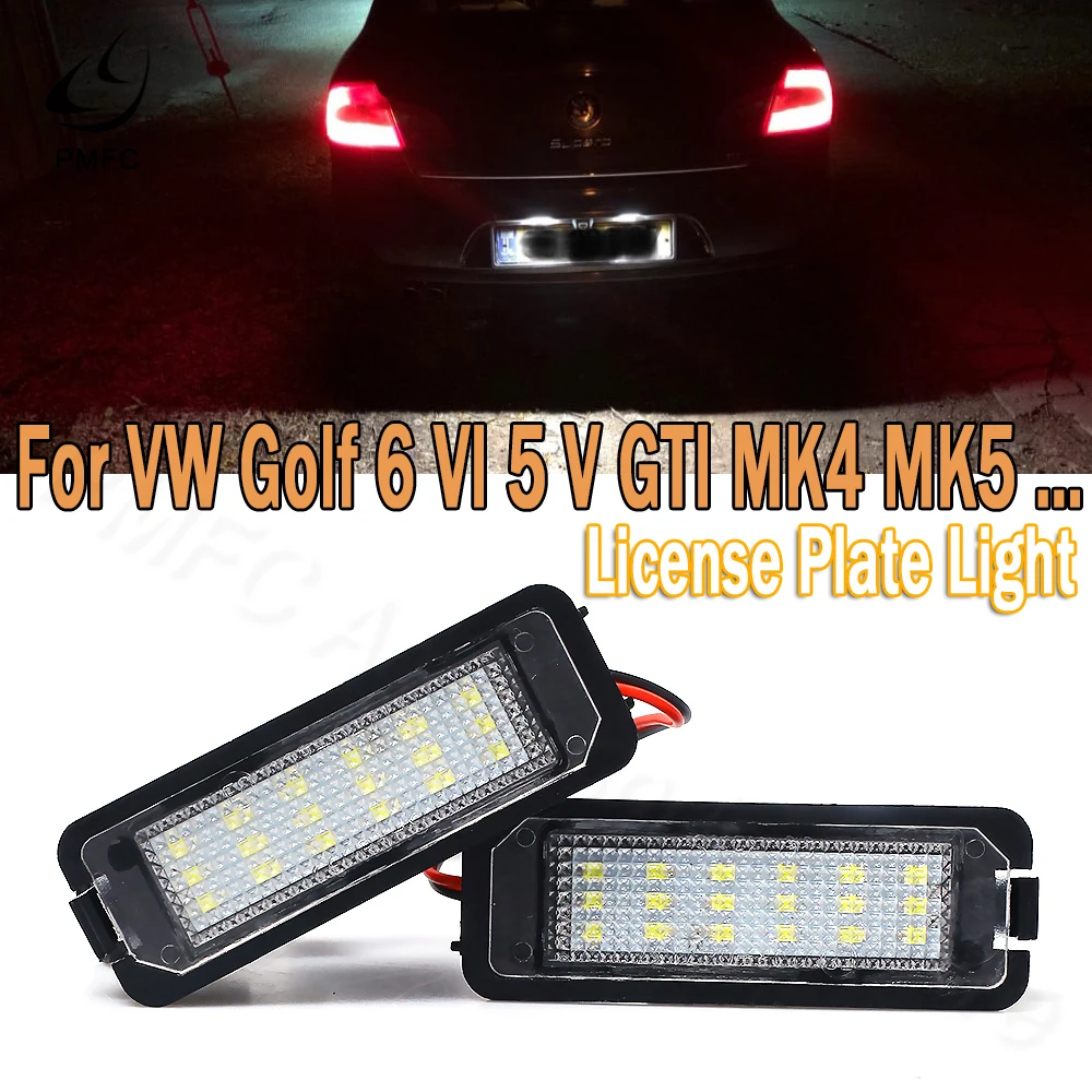 PMFC 1 пара светодиодный номерного знака светильник для VW Golf 6 VI 5 V GTI MK4 MK5 MK6 Eos lipo Scirocco