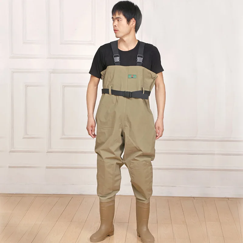 

Waders PVC Nylon Waistband Fishing Pants Customizable Kneecap Tendon Sole Water Underwear