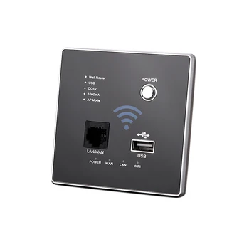 

86mm 300Mbps Wall Router with USB Socket AP Model 220V Smart Wifi Repeater Extender Wall Embedded 2.4Ghz Router Panel