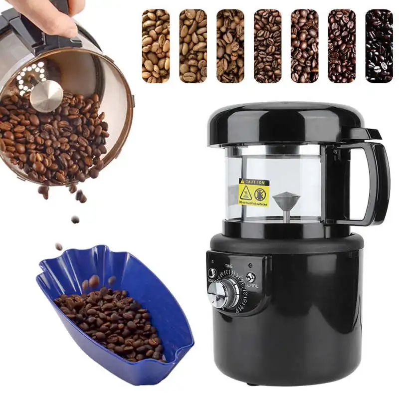 Small Full Automatic Hot Air Electric Coffee Roaster Machine Baking Cooling 