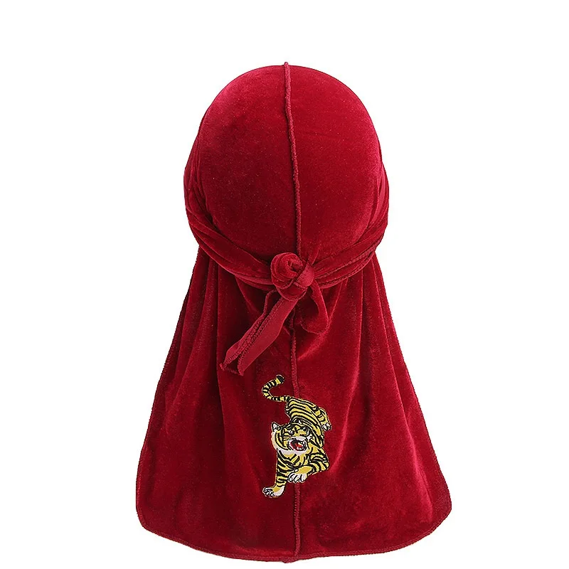 Дизайнерская шапка-бандана, шелковистая, унисекс, дизайнерская, премиум, Doo Rags Silk Wave - Цвет: Красный