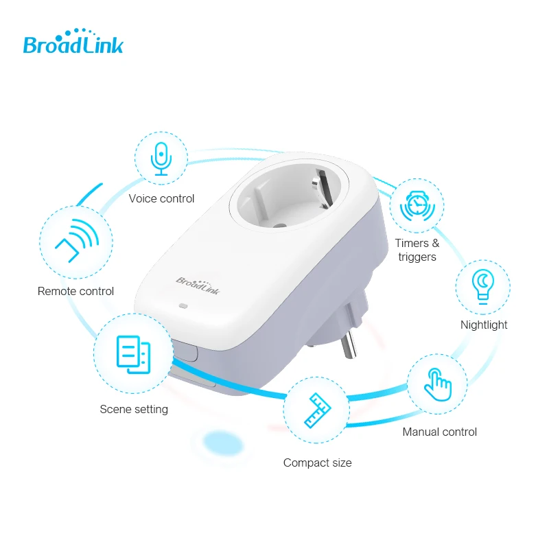BroadLink enchufe inteligente SP4L EU con WiFi enchufe de la UE de 16A funciona con Alexa Google Home Siri Yandex IFTTT