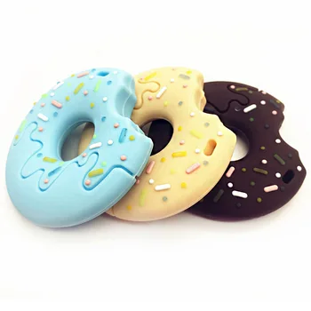 

1PCS Donut Silicone Teether Baby Teething Toy Toddler Gift Food Grade Silicone Infant Teether Bead Baby Boy Girl Accessories