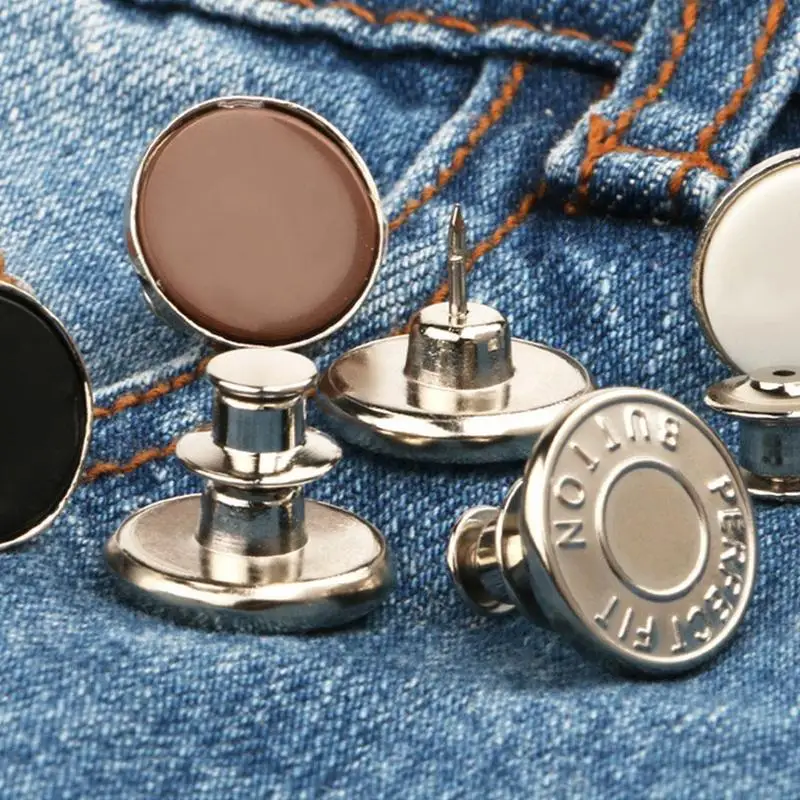 Uds desmontable ajustable botones vaqueros sin clavos botones de Metal para ropa Diy accesorios de costura